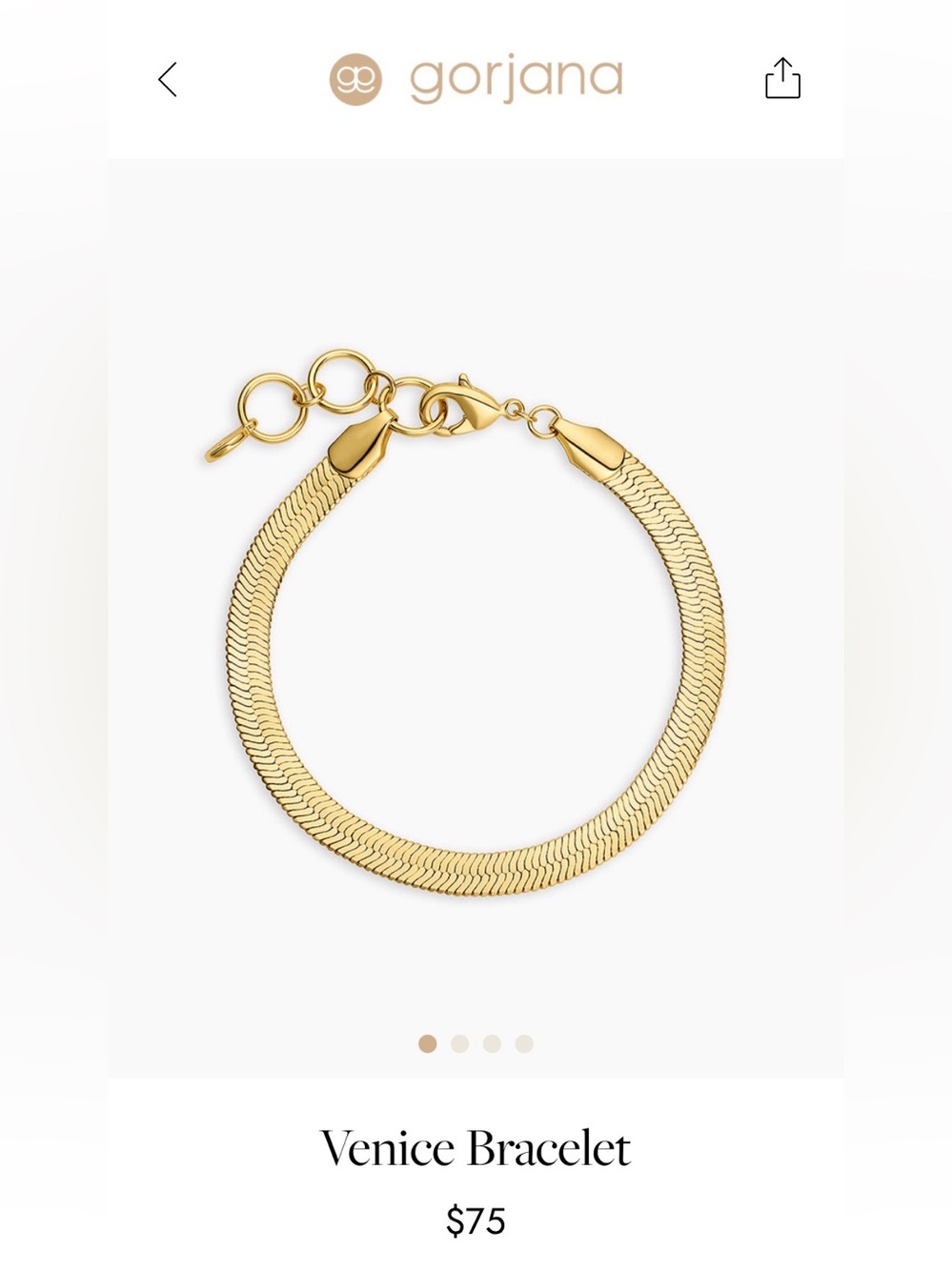 NWT Gorjana Venice Gold Bracelet